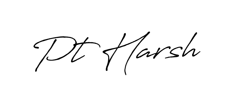 Pt Harsh stylish signature style. Best Handwritten Sign (Antro_Vectra_Bolder) for my name. Handwritten Signature Collection Ideas for my name Pt Harsh. Pt Harsh signature style 7 images and pictures png