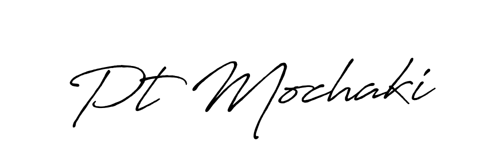 Create a beautiful signature design for name Pt Mochaki. With this signature (Antro_Vectra_Bolder) fonts, you can make a handwritten signature for free. Pt Mochaki signature style 7 images and pictures png