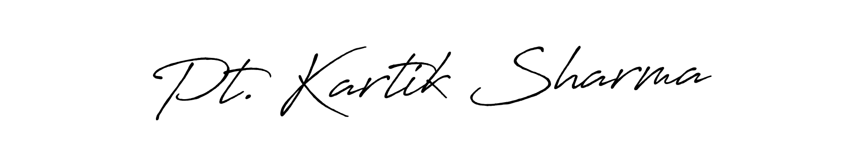 Similarly Antro_Vectra_Bolder is the best handwritten signature design. Signature creator online .You can use it as an online autograph creator for name Pt. Kartik Sharma. Pt. Kartik Sharma signature style 7 images and pictures png