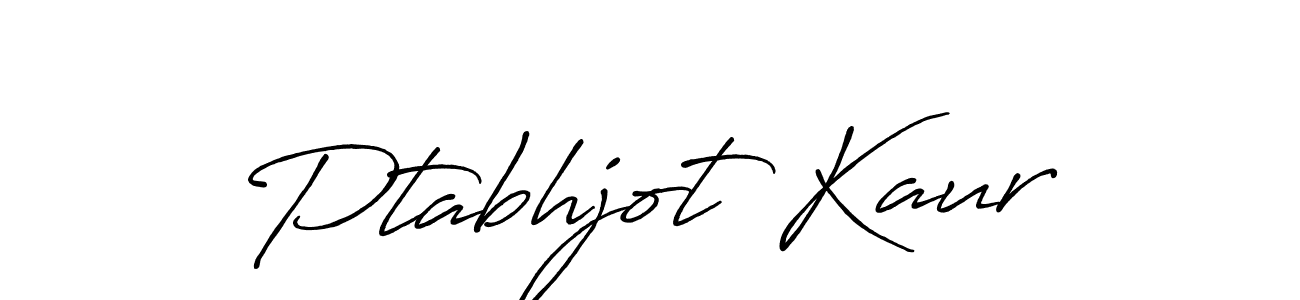 Create a beautiful signature design for name Ptabhjot Kaur. With this signature (Antro_Vectra_Bolder) fonts, you can make a handwritten signature for free. Ptabhjot Kaur signature style 7 images and pictures png