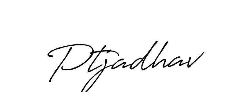 The best way (Antro_Vectra_Bolder) to make a short signature is to pick only two or three words in your name. The name Ptjadhav include a total of six letters. For converting this name. Ptjadhav signature style 7 images and pictures png