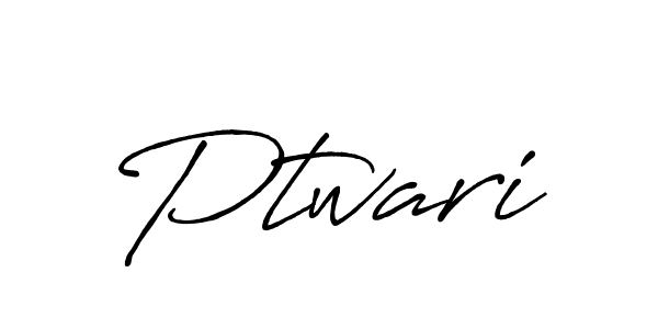 How to make Ptwari name signature. Use Antro_Vectra_Bolder style for creating short signs online. This is the latest handwritten sign. Ptwari signature style 7 images and pictures png