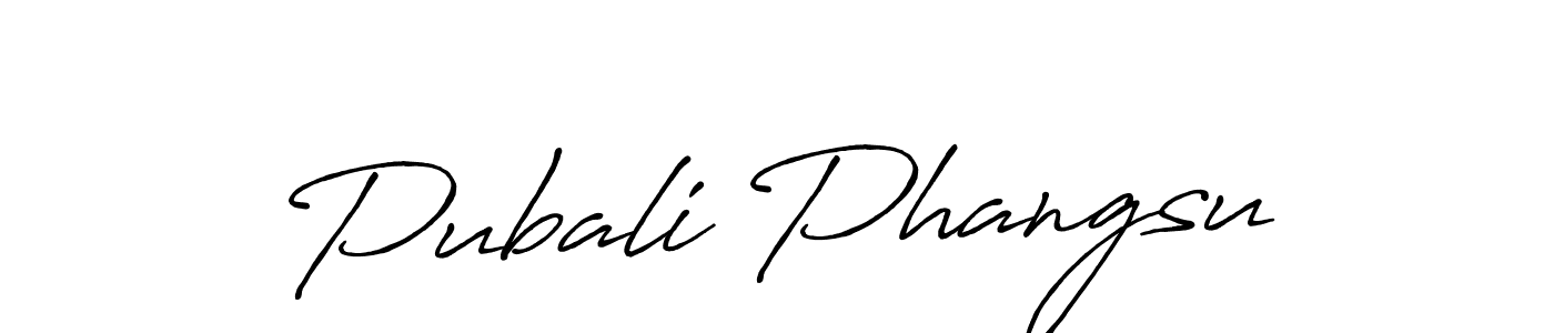 Make a beautiful signature design for name Pubali Phangsu. With this signature (Antro_Vectra_Bolder) style, you can create a handwritten signature for free. Pubali Phangsu signature style 7 images and pictures png