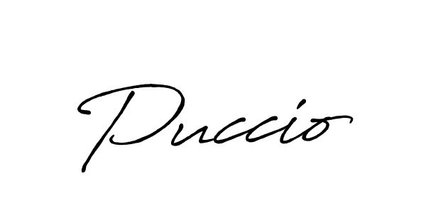 Design your own signature with our free online signature maker. With this signature software, you can create a handwritten (Antro_Vectra_Bolder) signature for name Puccio. Puccio signature style 7 images and pictures png