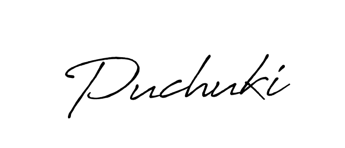How to make Puchuki signature? Antro_Vectra_Bolder is a professional autograph style. Create handwritten signature for Puchuki name. Puchuki signature style 7 images and pictures png
