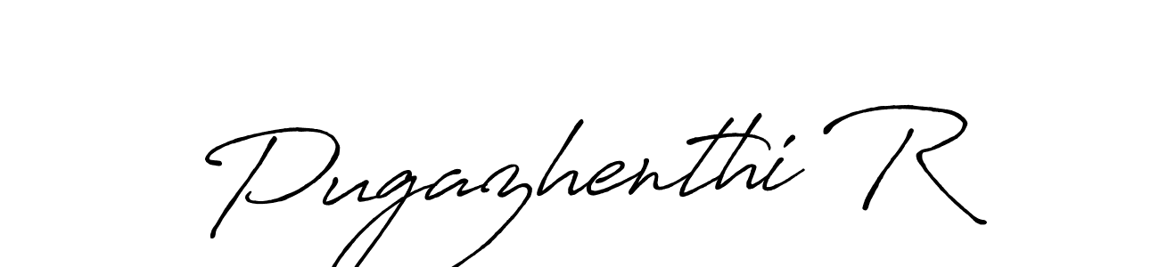 How to make Pugazhenthi R name signature. Use Antro_Vectra_Bolder style for creating short signs online. This is the latest handwritten sign. Pugazhenthi R signature style 7 images and pictures png