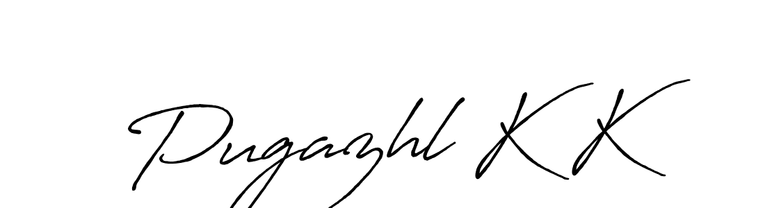 How to make Pugazhl K K signature? Antro_Vectra_Bolder is a professional autograph style. Create handwritten signature for Pugazhl K K name. Pugazhl K K signature style 7 images and pictures png
