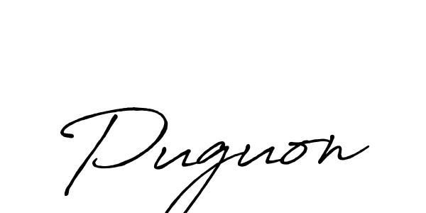 Puguon stylish signature style. Best Handwritten Sign (Antro_Vectra_Bolder) for my name. Handwritten Signature Collection Ideas for my name Puguon. Puguon signature style 7 images and pictures png