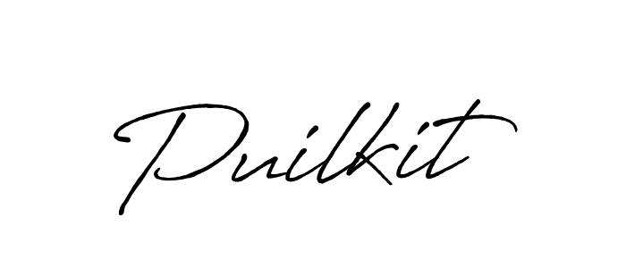 Create a beautiful signature design for name Puilkit. With this signature (Antro_Vectra_Bolder) fonts, you can make a handwritten signature for free. Puilkit signature style 7 images and pictures png