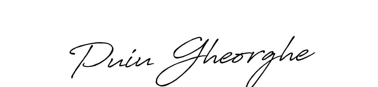 You can use this online signature creator to create a handwritten signature for the name Puiu Gheorghe. This is the best online autograph maker. Puiu Gheorghe signature style 7 images and pictures png