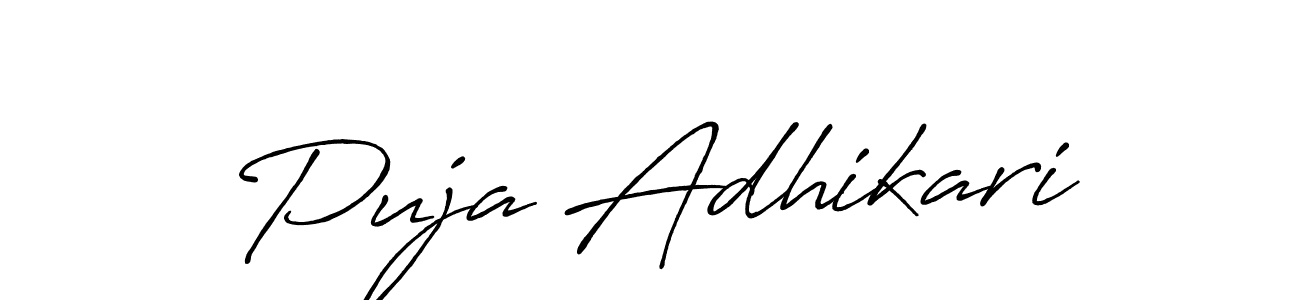 How to Draw Puja Adhikari signature style? Antro_Vectra_Bolder is a latest design signature styles for name Puja Adhikari. Puja Adhikari signature style 7 images and pictures png