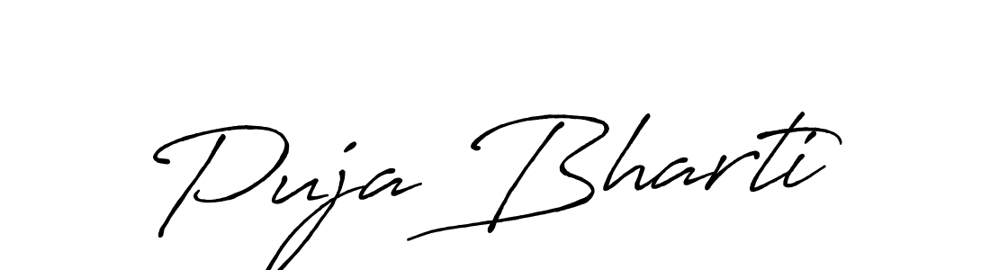 Design your own signature with our free online signature maker. With this signature software, you can create a handwritten (Antro_Vectra_Bolder) signature for name Puja Bharti. Puja Bharti signature style 7 images and pictures png