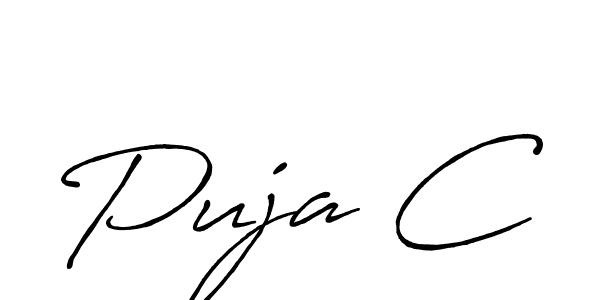 Similarly Antro_Vectra_Bolder is the best handwritten signature design. Signature creator online .You can use it as an online autograph creator for name Puja C. Puja C signature style 7 images and pictures png