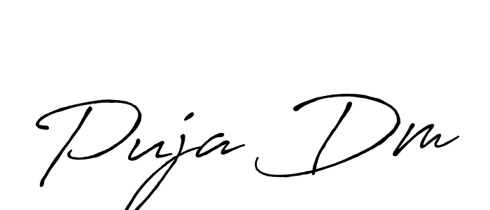 Design your own signature with our free online signature maker. With this signature software, you can create a handwritten (Antro_Vectra_Bolder) signature for name Puja Dm. Puja Dm signature style 7 images and pictures png