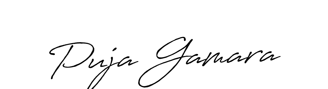 Design your own signature with our free online signature maker. With this signature software, you can create a handwritten (Antro_Vectra_Bolder) signature for name Puja Gamara. Puja Gamara signature style 7 images and pictures png