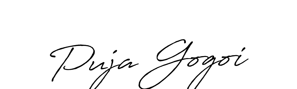 Design your own signature with our free online signature maker. With this signature software, you can create a handwritten (Antro_Vectra_Bolder) signature for name Puja Gogoi. Puja Gogoi signature style 7 images and pictures png