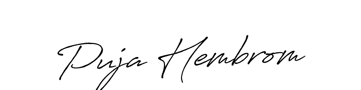 Also we have Puja Hembrom name is the best signature style. Create professional handwritten signature collection using Antro_Vectra_Bolder autograph style. Puja Hembrom signature style 7 images and pictures png