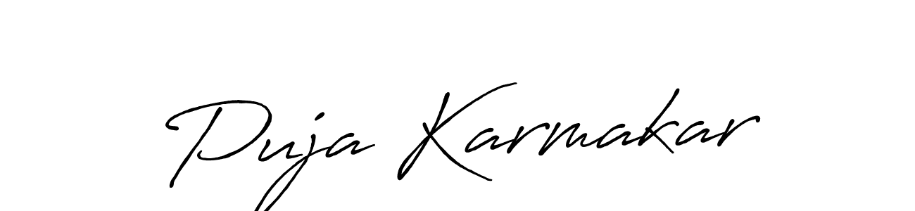 Antro_Vectra_Bolder is a professional signature style that is perfect for those who want to add a touch of class to their signature. It is also a great choice for those who want to make their signature more unique. Get Puja Karmakar name to fancy signature for free. Puja Karmakar signature style 7 images and pictures png