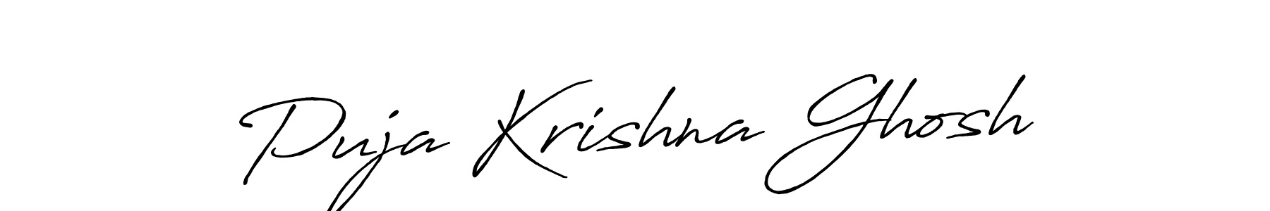 Use a signature maker to create a handwritten signature online. With this signature software, you can design (Antro_Vectra_Bolder) your own signature for name Puja Krishna Ghosh. Puja Krishna Ghosh signature style 7 images and pictures png