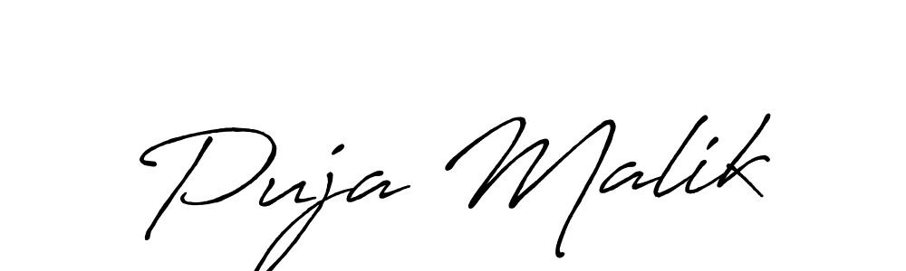 You should practise on your own different ways (Antro_Vectra_Bolder) to write your name (Puja Malik) in signature. don't let someone else do it for you. Puja Malik signature style 7 images and pictures png