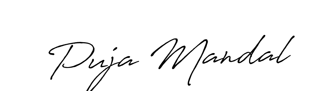 Puja Mandal stylish signature style. Best Handwritten Sign (Antro_Vectra_Bolder) for my name. Handwritten Signature Collection Ideas for my name Puja Mandal. Puja Mandal signature style 7 images and pictures png