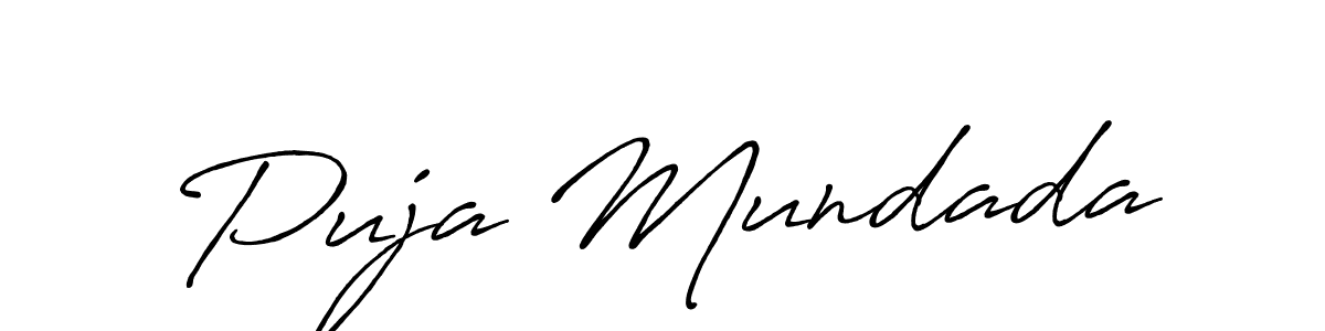 Puja Mundada stylish signature style. Best Handwritten Sign (Antro_Vectra_Bolder) for my name. Handwritten Signature Collection Ideas for my name Puja Mundada. Puja Mundada signature style 7 images and pictures png