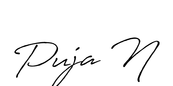 The best way (Antro_Vectra_Bolder) to make a short signature is to pick only two or three words in your name. The name Puja N include a total of six letters. For converting this name. Puja N signature style 7 images and pictures png