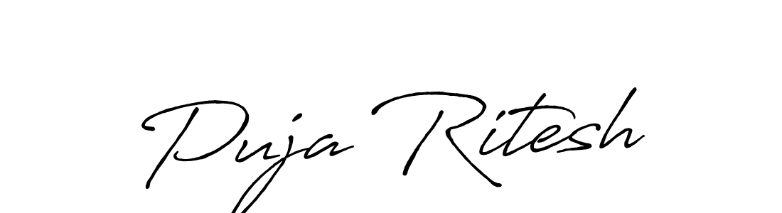 It looks lik you need a new signature style for name Puja Ritesh. Design unique handwritten (Antro_Vectra_Bolder) signature with our free signature maker in just a few clicks. Puja Ritesh signature style 7 images and pictures png