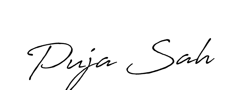 You should practise on your own different ways (Antro_Vectra_Bolder) to write your name (Puja Sah) in signature. don't let someone else do it for you. Puja Sah signature style 7 images and pictures png
