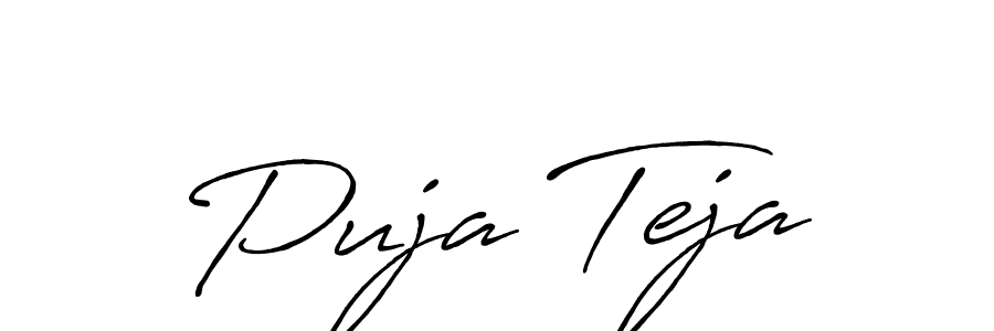 Similarly Antro_Vectra_Bolder is the best handwritten signature design. Signature creator online .You can use it as an online autograph creator for name Puja Teja. Puja Teja signature style 7 images and pictures png