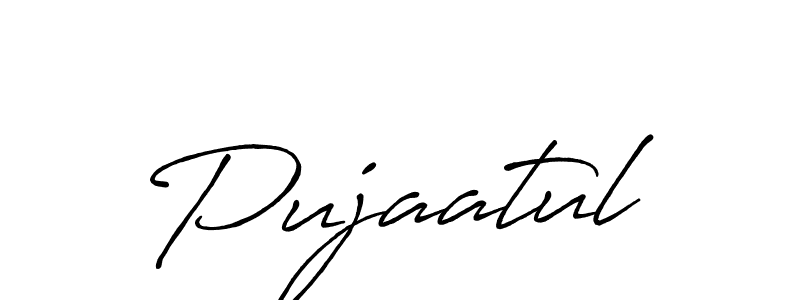 Similarly Antro_Vectra_Bolder is the best handwritten signature design. Signature creator online .You can use it as an online autograph creator for name Pujaatul. Pujaatul signature style 7 images and pictures png