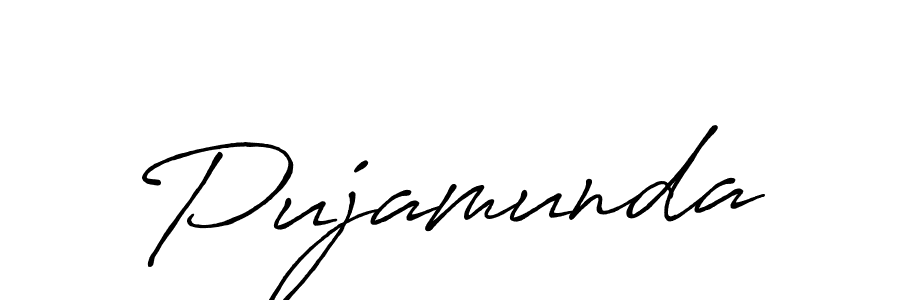 How to make Pujamunda signature? Antro_Vectra_Bolder is a professional autograph style. Create handwritten signature for Pujamunda name. Pujamunda signature style 7 images and pictures png