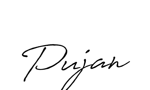 Use a signature maker to create a handwritten signature online. With this signature software, you can design (Antro_Vectra_Bolder) your own signature for name Pujan. Pujan signature style 7 images and pictures png