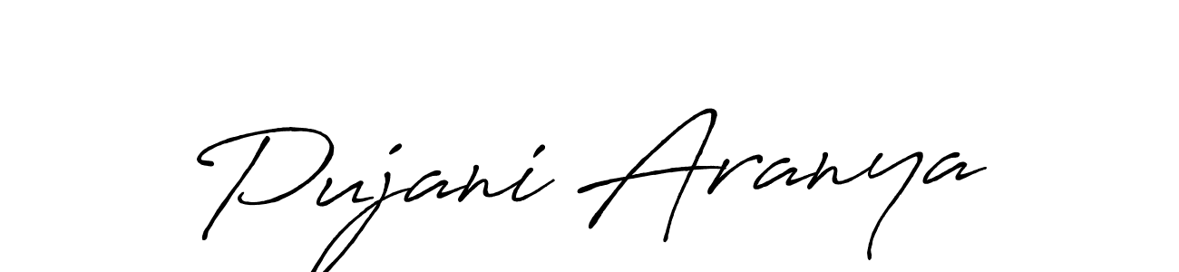 Pujani Aranya stylish signature style. Best Handwritten Sign (Antro_Vectra_Bolder) for my name. Handwritten Signature Collection Ideas for my name Pujani Aranya. Pujani Aranya signature style 7 images and pictures png