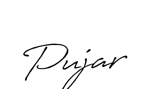 Pujar stylish signature style. Best Handwritten Sign (Antro_Vectra_Bolder) for my name. Handwritten Signature Collection Ideas for my name Pujar. Pujar signature style 7 images and pictures png