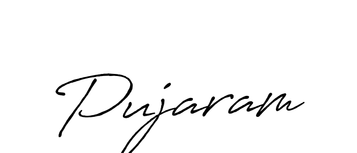 Use a signature maker to create a handwritten signature online. With this signature software, you can design (Antro_Vectra_Bolder) your own signature for name Pujaram. Pujaram signature style 7 images and pictures png