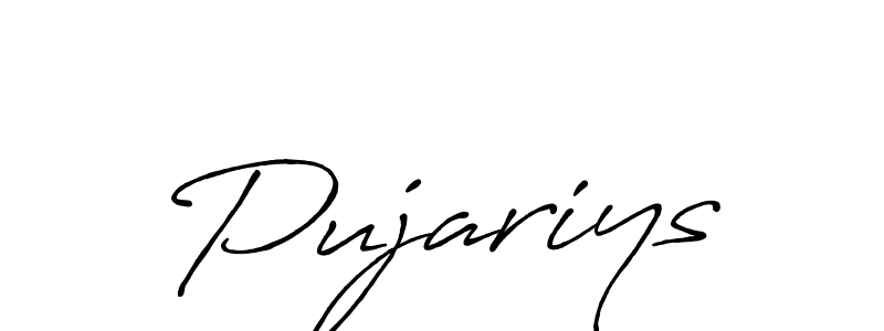 Create a beautiful signature design for name Pujariys. With this signature (Antro_Vectra_Bolder) fonts, you can make a handwritten signature for free. Pujariys signature style 7 images and pictures png