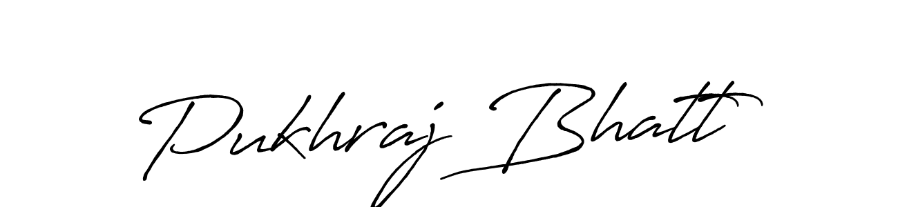 Make a beautiful signature design for name Pukhraj Bhatt. With this signature (Antro_Vectra_Bolder) style, you can create a handwritten signature for free. Pukhraj Bhatt signature style 7 images and pictures png