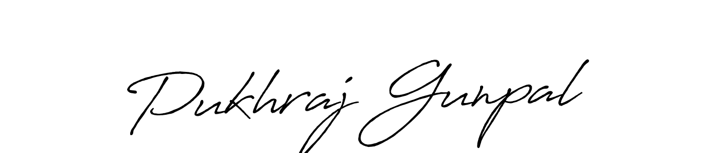 Pukhraj Gunpal stylish signature style. Best Handwritten Sign (Antro_Vectra_Bolder) for my name. Handwritten Signature Collection Ideas for my name Pukhraj Gunpal. Pukhraj Gunpal signature style 7 images and pictures png