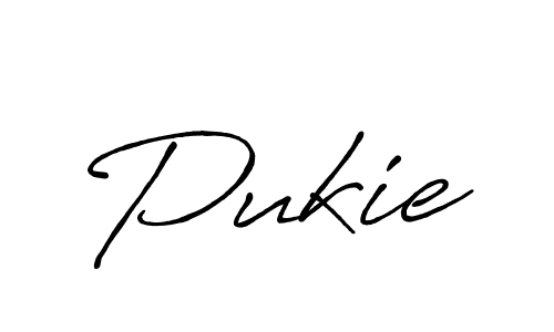 How to make Pukie name signature. Use Antro_Vectra_Bolder style for creating short signs online. This is the latest handwritten sign. Pukie signature style 7 images and pictures png