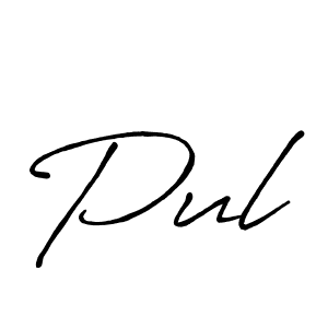 How to make Pul name signature. Use Antro_Vectra_Bolder style for creating short signs online. This is the latest handwritten sign. Pul signature style 7 images and pictures png