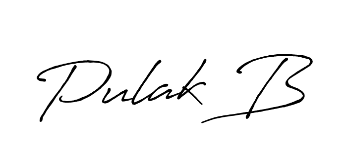 The best way (Antro_Vectra_Bolder) to make a short signature is to pick only two or three words in your name. The name Pulak B include a total of six letters. For converting this name. Pulak B signature style 7 images and pictures png