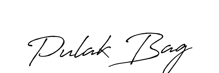 Pulak Bag stylish signature style. Best Handwritten Sign (Antro_Vectra_Bolder) for my name. Handwritten Signature Collection Ideas for my name Pulak Bag. Pulak Bag signature style 7 images and pictures png