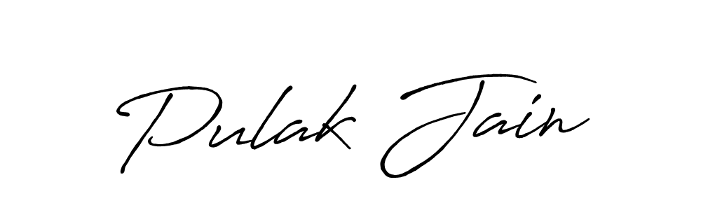 Design your own signature with our free online signature maker. With this signature software, you can create a handwritten (Antro_Vectra_Bolder) signature for name Pulak Jain. Pulak Jain signature style 7 images and pictures png