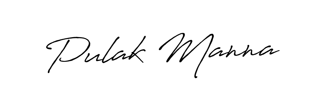 How to make Pulak Manna name signature. Use Antro_Vectra_Bolder style for creating short signs online. This is the latest handwritten sign. Pulak Manna signature style 7 images and pictures png