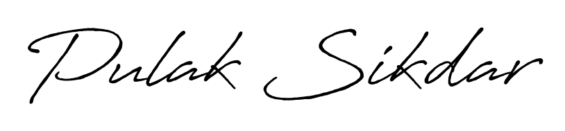 The Antro_Vectra_Bolder typeface gives name Pulak Sikdar a refined look. Suitable for certificates, diplomas, and official verification. Pulak Sikdar signature style 7 images and pictures png