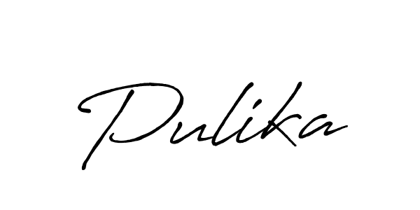 Pulika stylish signature style. Best Handwritten Sign (Antro_Vectra_Bolder) for my name. Handwritten Signature Collection Ideas for my name Pulika. Pulika signature style 7 images and pictures png