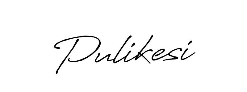 How to make Pulikesi signature? Antro_Vectra_Bolder is a professional autograph style. Create handwritten signature for Pulikesi name. Pulikesi signature style 7 images and pictures png