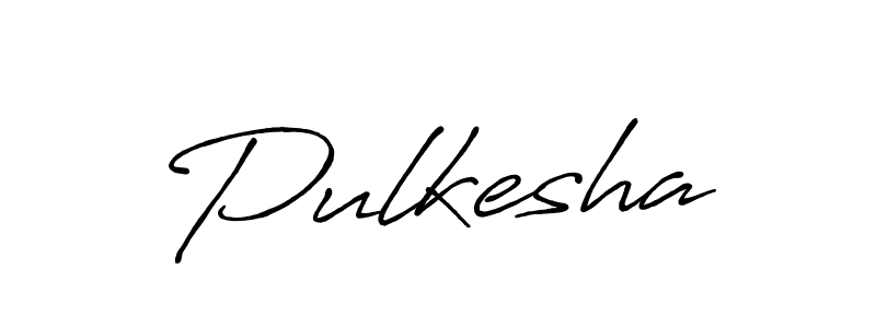 Use a signature maker to create a handwritten signature online. With this signature software, you can design (Antro_Vectra_Bolder) your own signature for name Pulkesha. Pulkesha signature style 7 images and pictures png