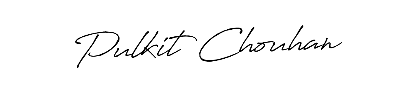 Create a beautiful signature design for name Pulkit Chouhan. With this signature (Antro_Vectra_Bolder) fonts, you can make a handwritten signature for free. Pulkit Chouhan signature style 7 images and pictures png